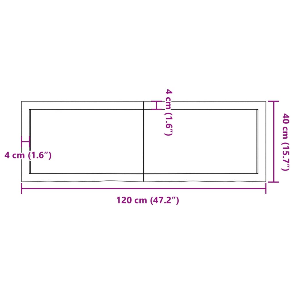 Wandregal Hellbraun 120x40x(2-4) cm Massivholz Eiche Behandelt