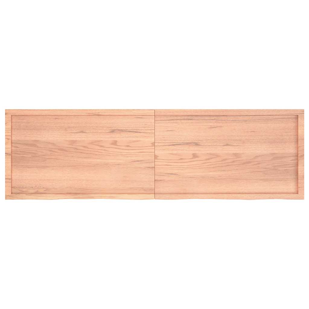 Wandregal Hellbraun 200x60x(2-6) cm Massivholz Eiche Behandelt