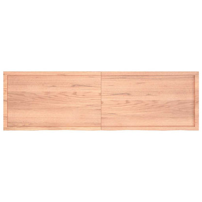 Wandregal Hellbraun 200x60x(2-6) cm Massivholz Eiche Behandelt