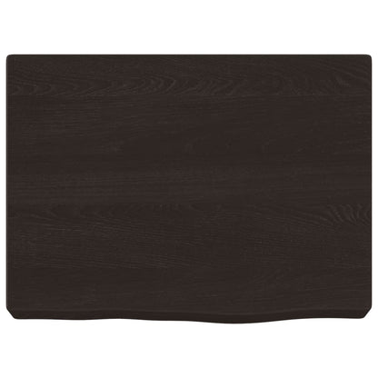 Wandregal Dunkelbraun 40x30x(2-6) cm Massivholz Eiche Behandelt