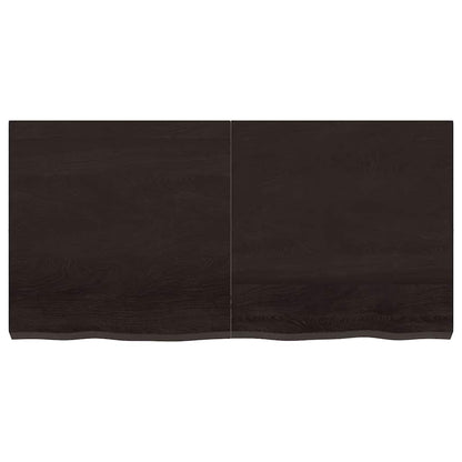 Wandregal Dunkelbraun 120x60x(2-6)cm Massivholz Eiche Behandelt