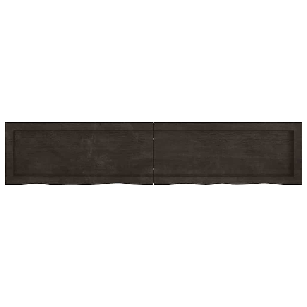 Wandregal Dunkelbraun 140x30x(2-6)cm Massivholz Eiche Behandelt