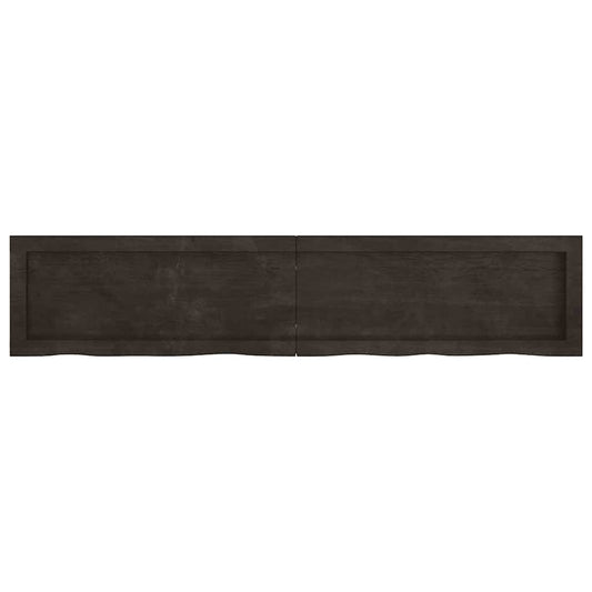 Wandregal Dunkelbraun 140x30x(2-6)cm Massivholz Eiche Behandelt