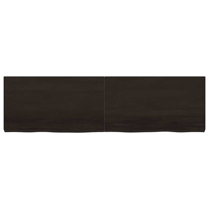 Wandregal Dunkelbraun 180x50x(2-6)cm Massivholz Eiche Behandelt