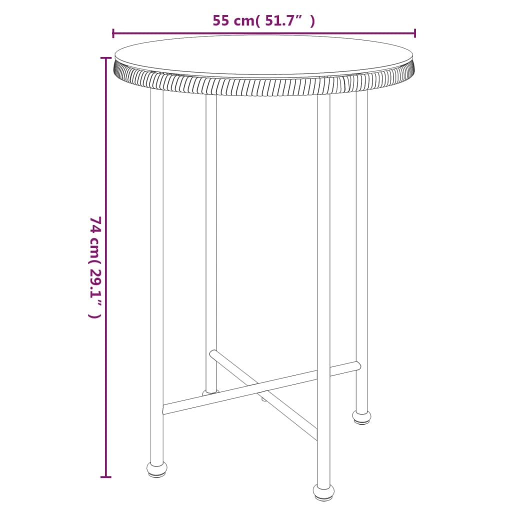 3-tlg. Garten-Essgruppe Poly Rattan