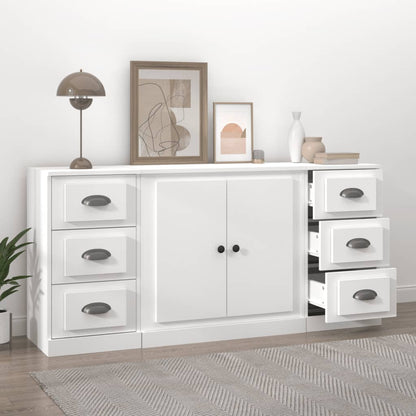 Sideboards 3 Stk. Weiß Holzwerkstoff