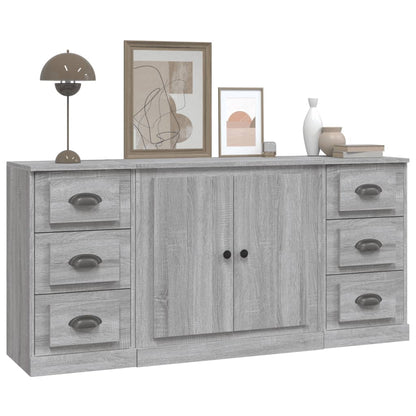 Sideboards 3 Stk. Grau Sonoma Holzwerkstoff