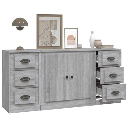 Sideboards 3 Stk. Grau Sonoma Holzwerkstoff