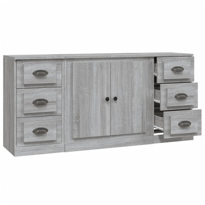Sideboards 3 Stk. Grau Sonoma Holzwerkstoff