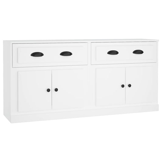 Sideboards 2 Stk. Weiß Holzwerkstoff