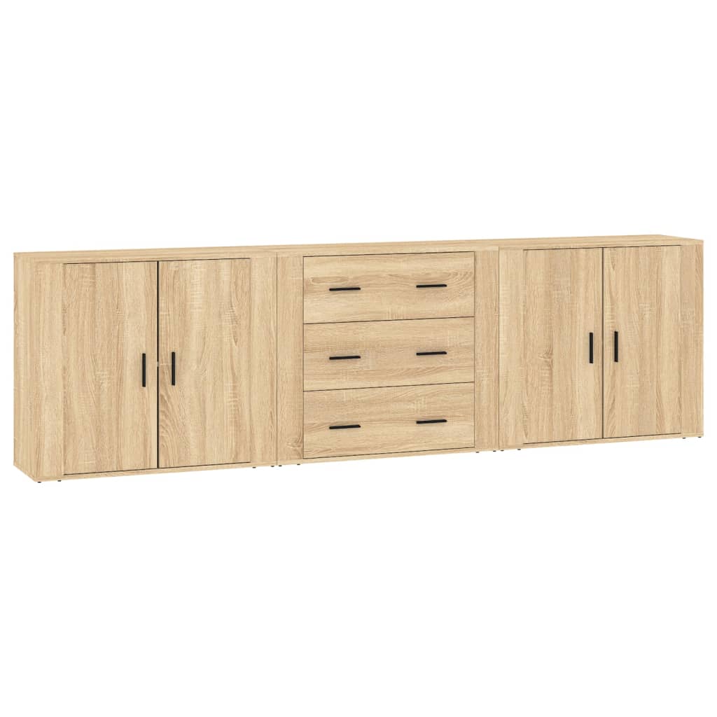 Sideboards 3 Stk. Sonoma-Eiche Holzwerkstoff