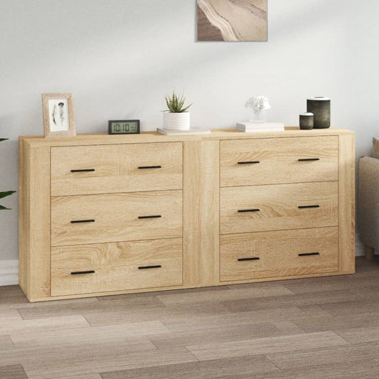 Sideboards 2 Stk. Sonoma-Eiche Holzwerkstoff