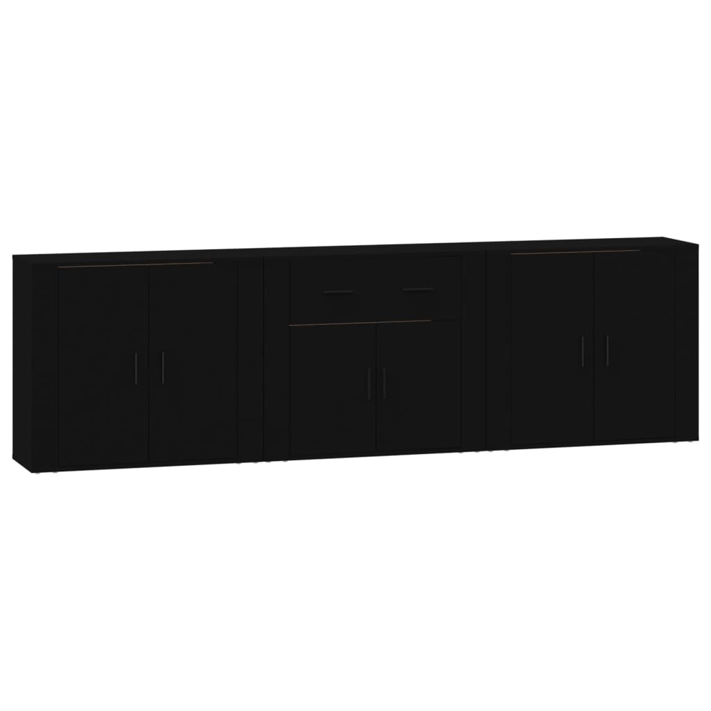 Sideboards 3 Stk. Schwarz Holzwerkstoff