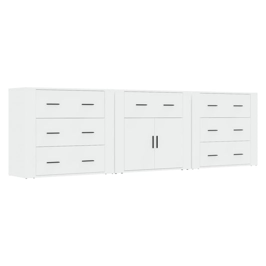 Sideboards 3 Stk. Weiß Holzwerkstoff