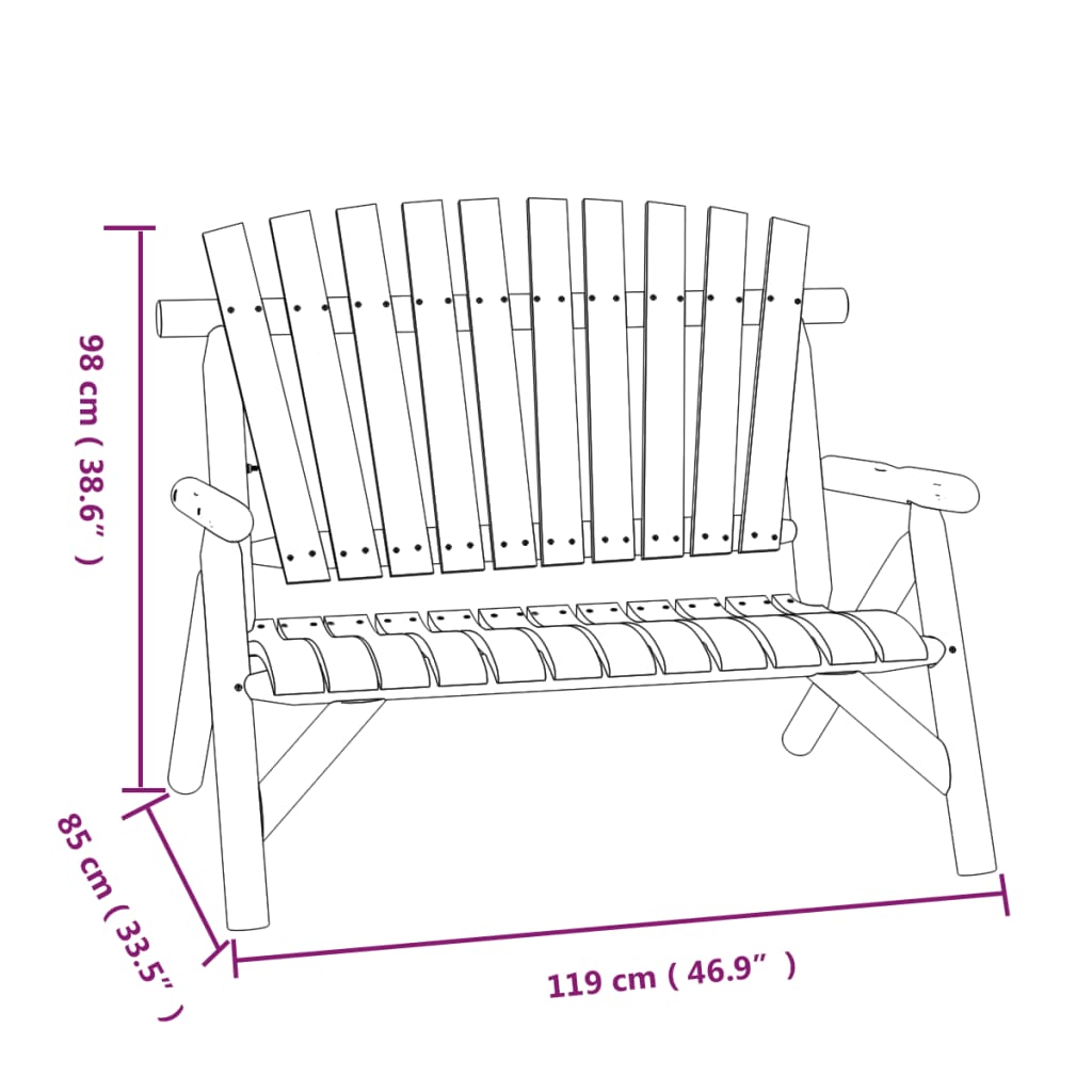 4-tlg. Garten-Lounge-Set Massivholz Fichte