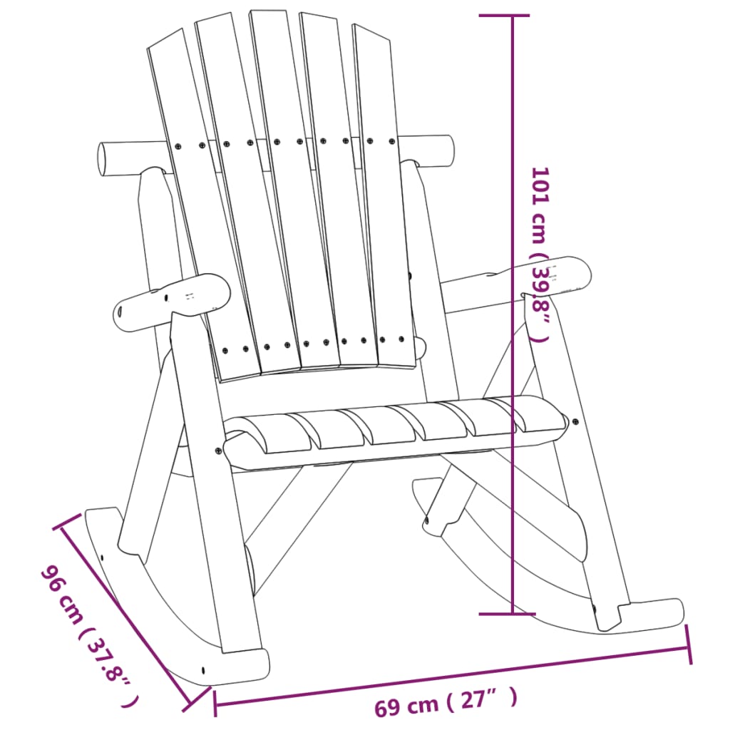 3-tlg. Garten-Lounge-Set Massivholz Fichte