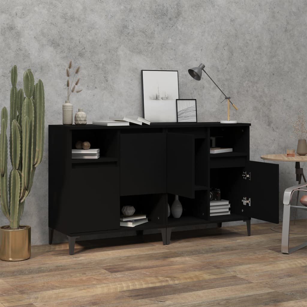 Sideboards 2 Stk. Schwarz 60x35x70 cm Holzwerkstoff