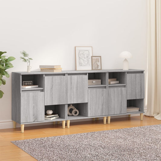 Sideboards 3 Stk. Grau Sonoma 60x35x70 cm Holzwerkstoff