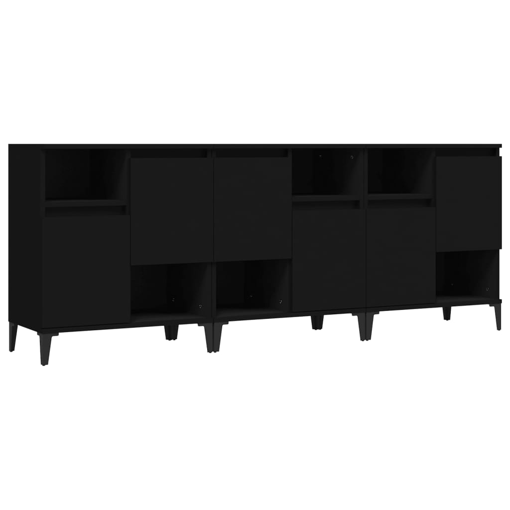 Sideboards 3 Stk. Schwarz 60x35x70 cm Holzwerkstoff