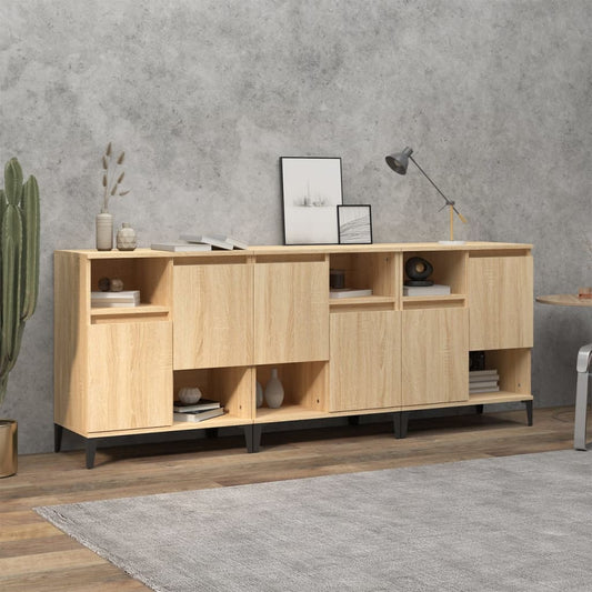 Sideboards 3 Stk. Sonoma-Eiche 60x35x70 cm Holzwerkstoff