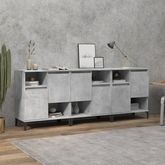 Sideboards 3 Stk. Betongrau 60x35x70 cm Holzwerkstoff