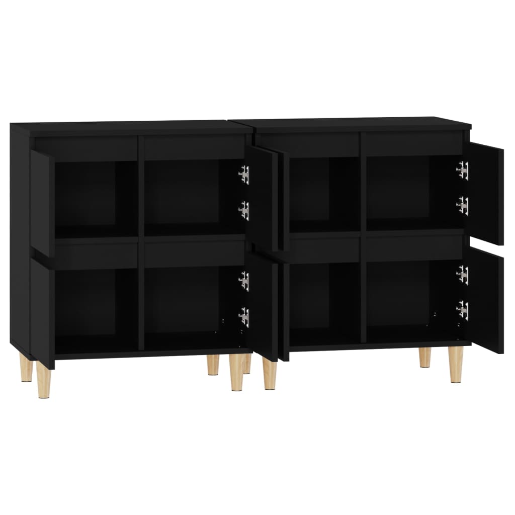 Sideboards 2 Stk. Schwarz 60x35x70 cm Holzwerkstoff