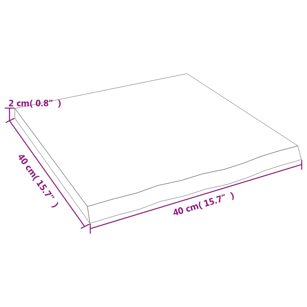 Waschtischplatte 40x40x2 cm Massivholz Unbehandelt