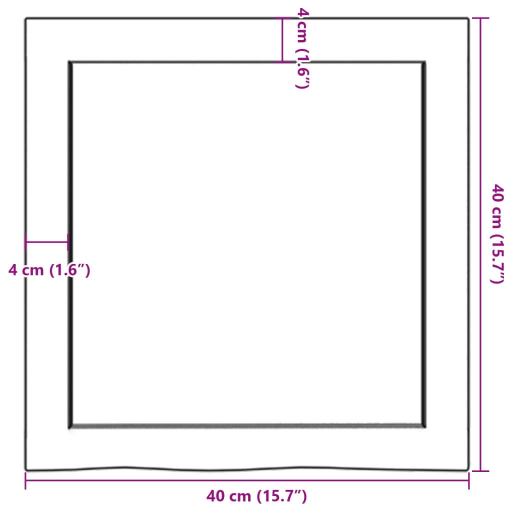 Waschtischplatte Hellbraun 40x40x(2-4) cm Massivholz Behandelt