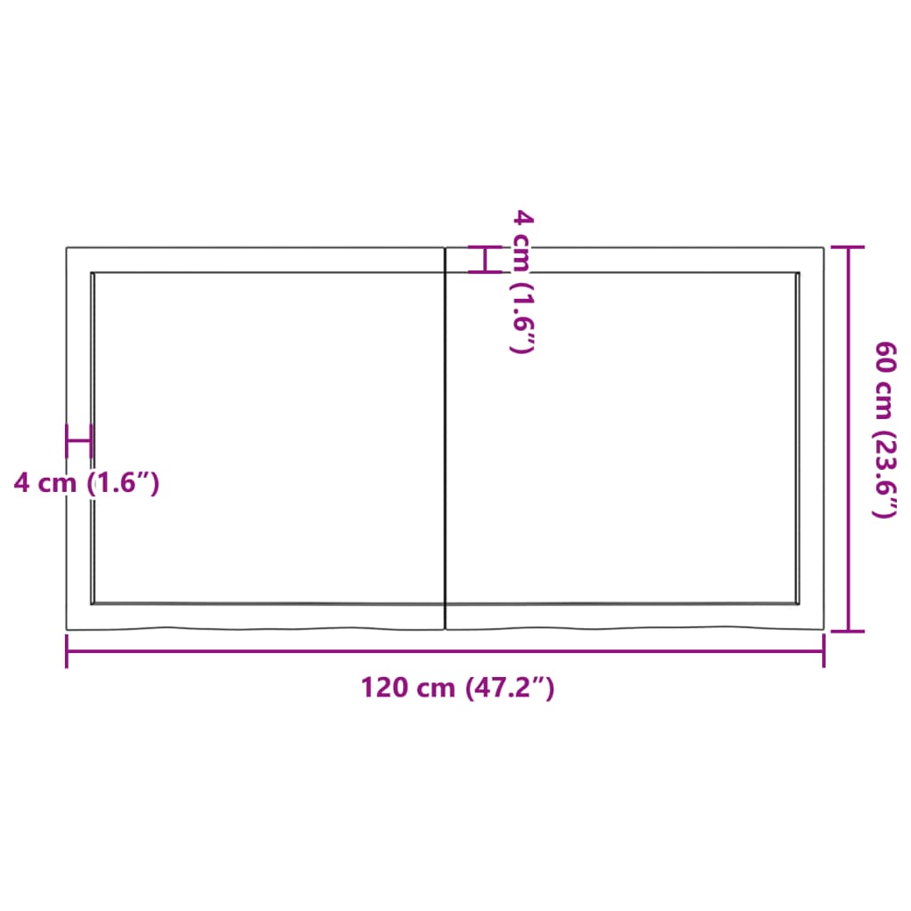 Waschtischplatte Hellbraun 120x60x(2-6) cm Massivholz Behandelt