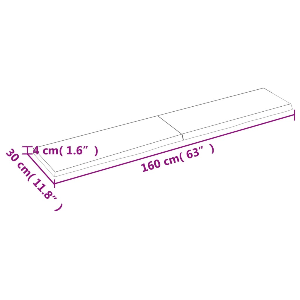 Waschtischplatte Hellbraun 160x30x(2-4) cm Massivholz Behandelt