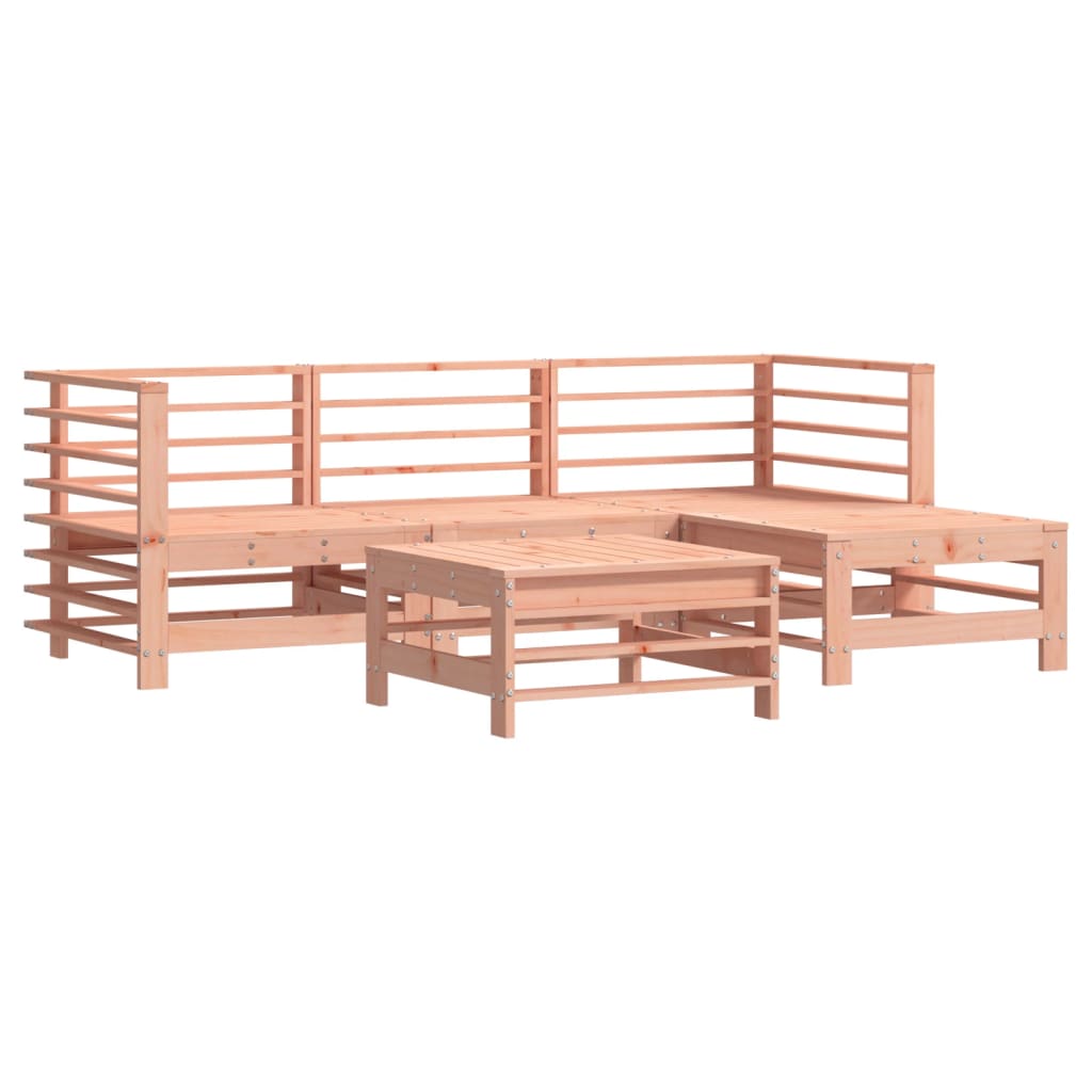 5-tlg. Garten-Lounge-Set mit Kissen Massivholz Douglasie