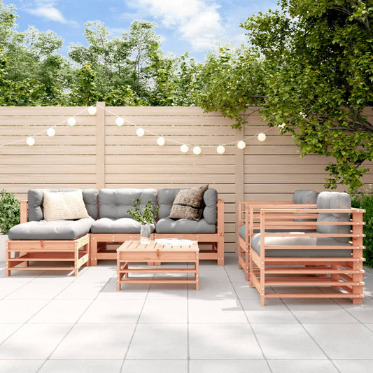 7-tlg. Garten-Lounge-Set mit Kissen Massivholz Douglasie