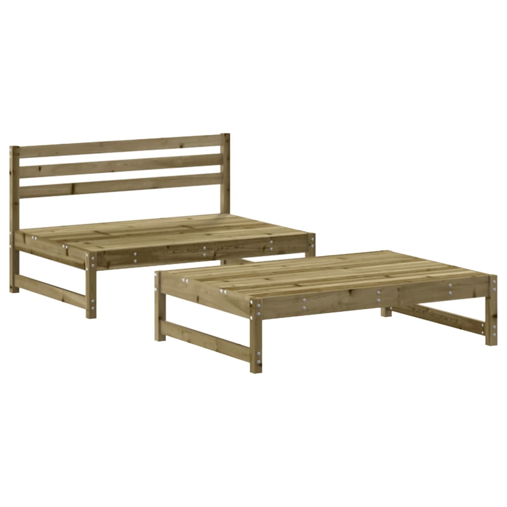 2-tlg. Garten-Lounge-Set mit Kissen Imprägniertes Kiefernholz