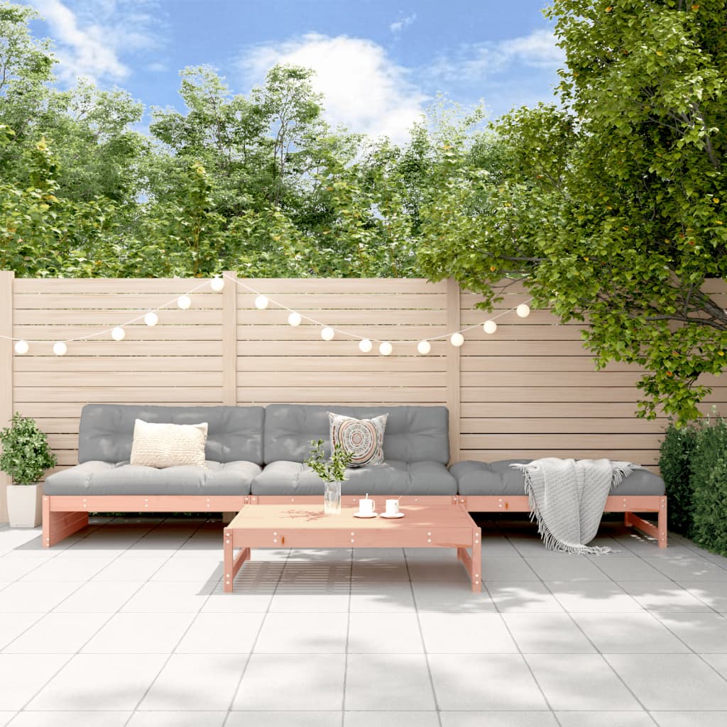 4-tlg. Garten-Lounge-Set mit Kissen Massivholz Douglasie