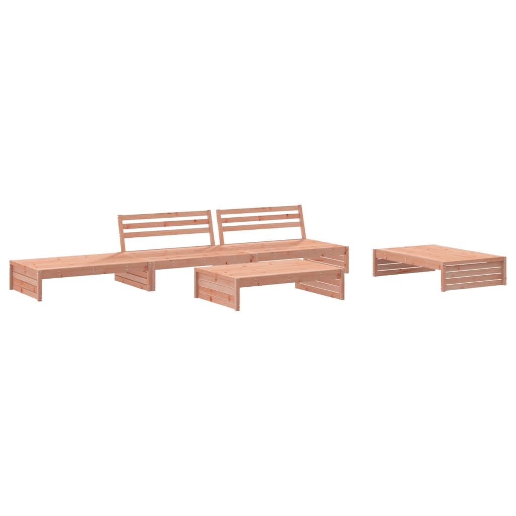 5-tlg. Garten-Lounge-Set mit Kissen Massivholz Douglasie