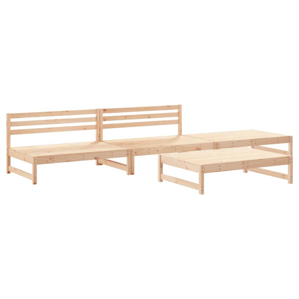 4-tlg. Garten-Lounge-Set Massivholz Kiefer