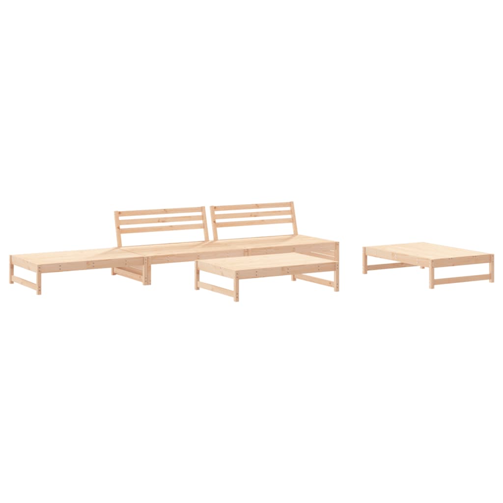 5-tlg. Garten-Lounge-Set Massivholz Kiefer