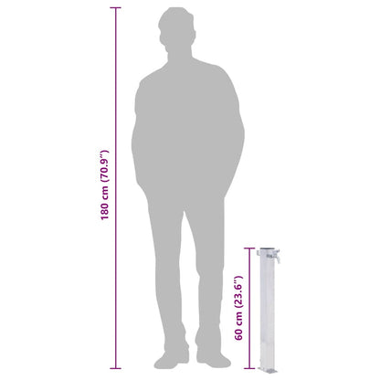 Wassersäule für den Garten 60 cm Edelstahl Quadratisch
