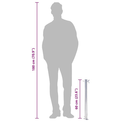 Wassersäule für den Garten 60 cm Edelstahl Rund