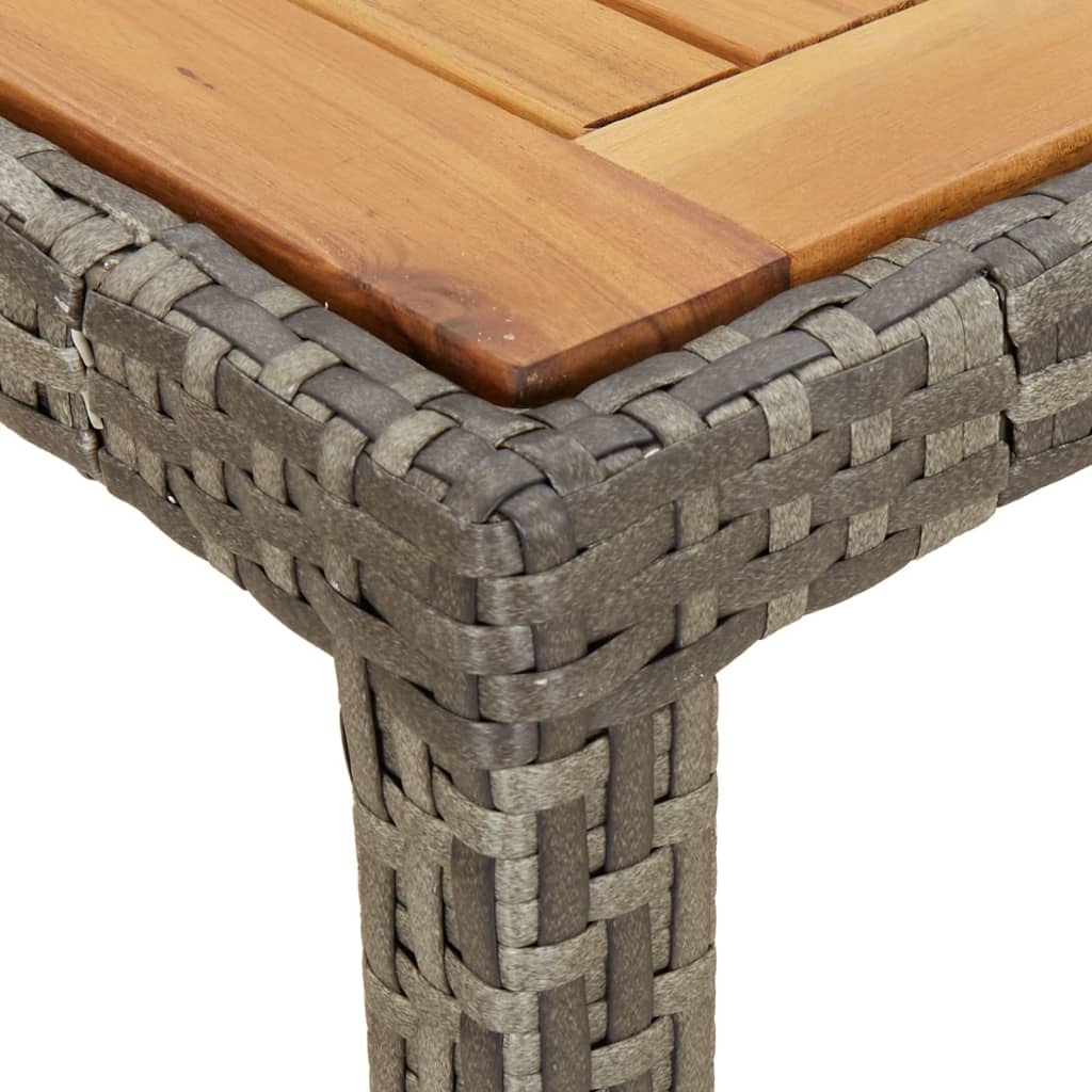 3-tlg. Garten-Essgruppe mit Kissen Grau Poly Rattan