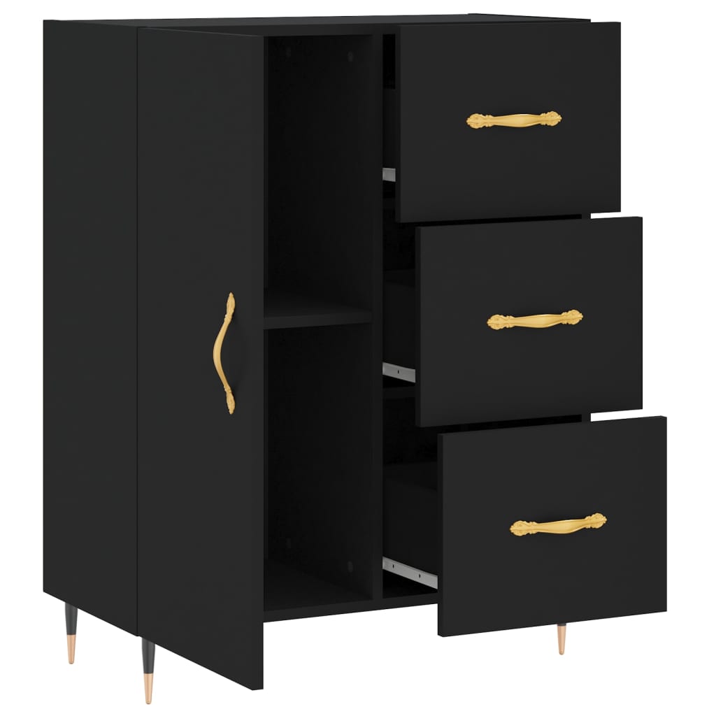 Sideboard Schwarz 69,5x34x90 cm Holzwerkstoff