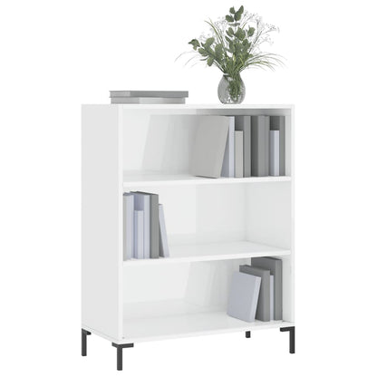 Bücherregal Hochglanz-Weiß 69,5x32,5x90 cm Holzwerkstoff
