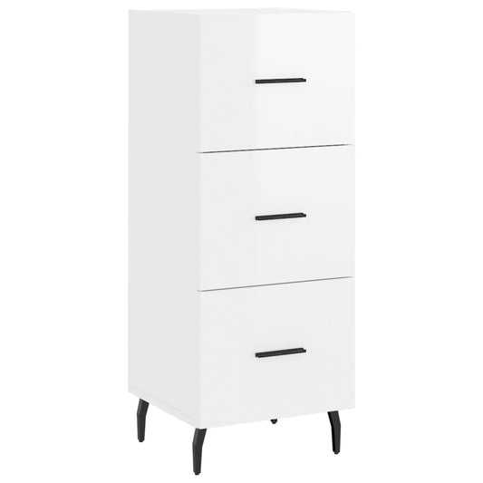 Sideboard Hochglanz-Weiß 34,5x34x90 cm Holzwerkstoff