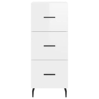 Sideboard Hochglanz-Weiß 34,5x34x90 cm Holzwerkstoff