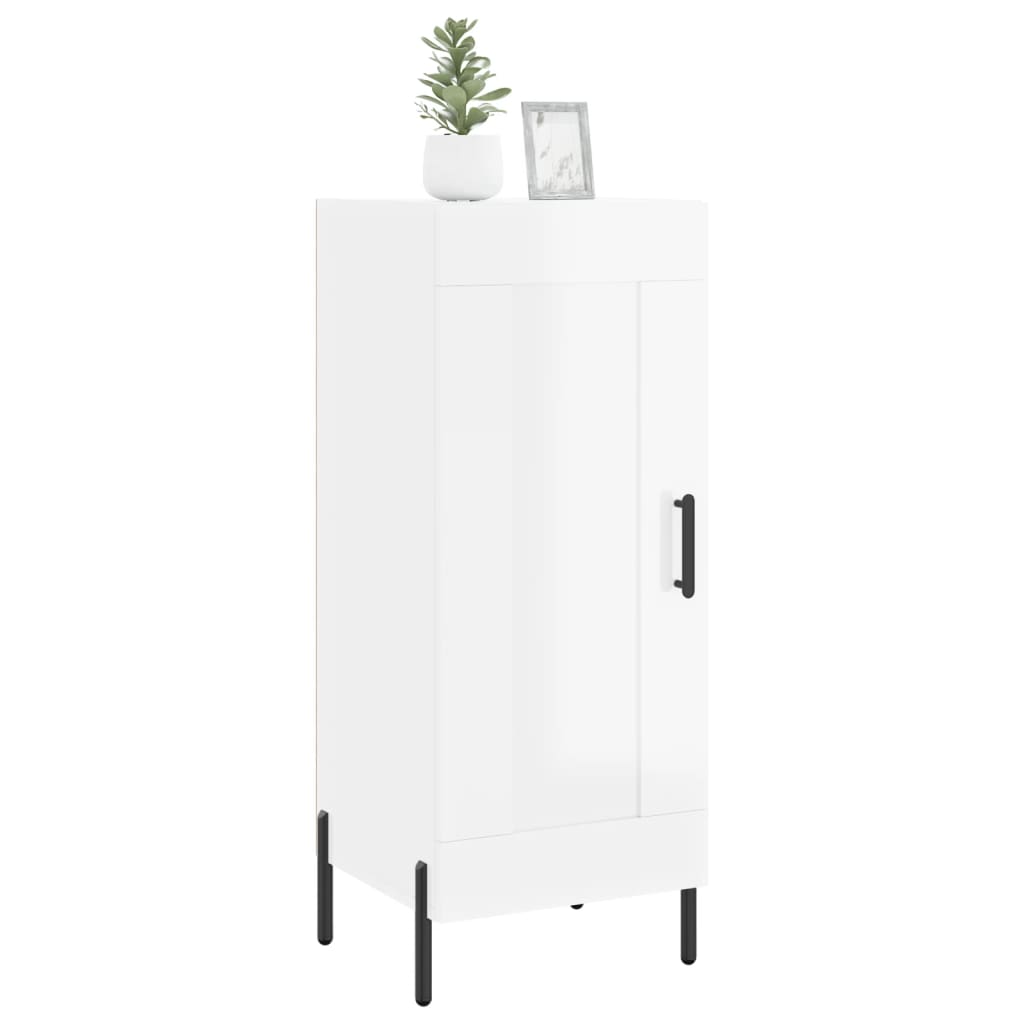 Sideboard Hochglanz-Weiß 34,5x34x90 cm Holzwerkstoff