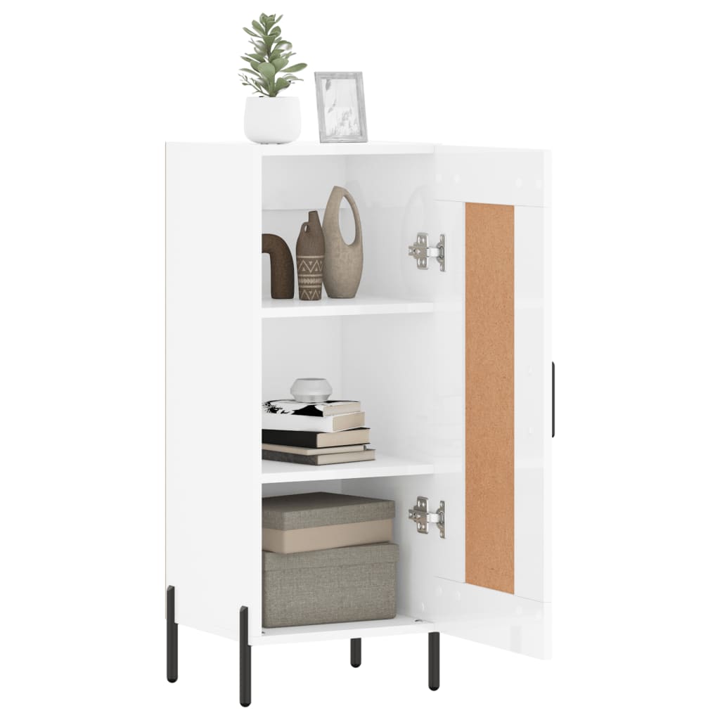 Sideboard Hochglanz-Weiß 34,5x34x90 cm Holzwerkstoff