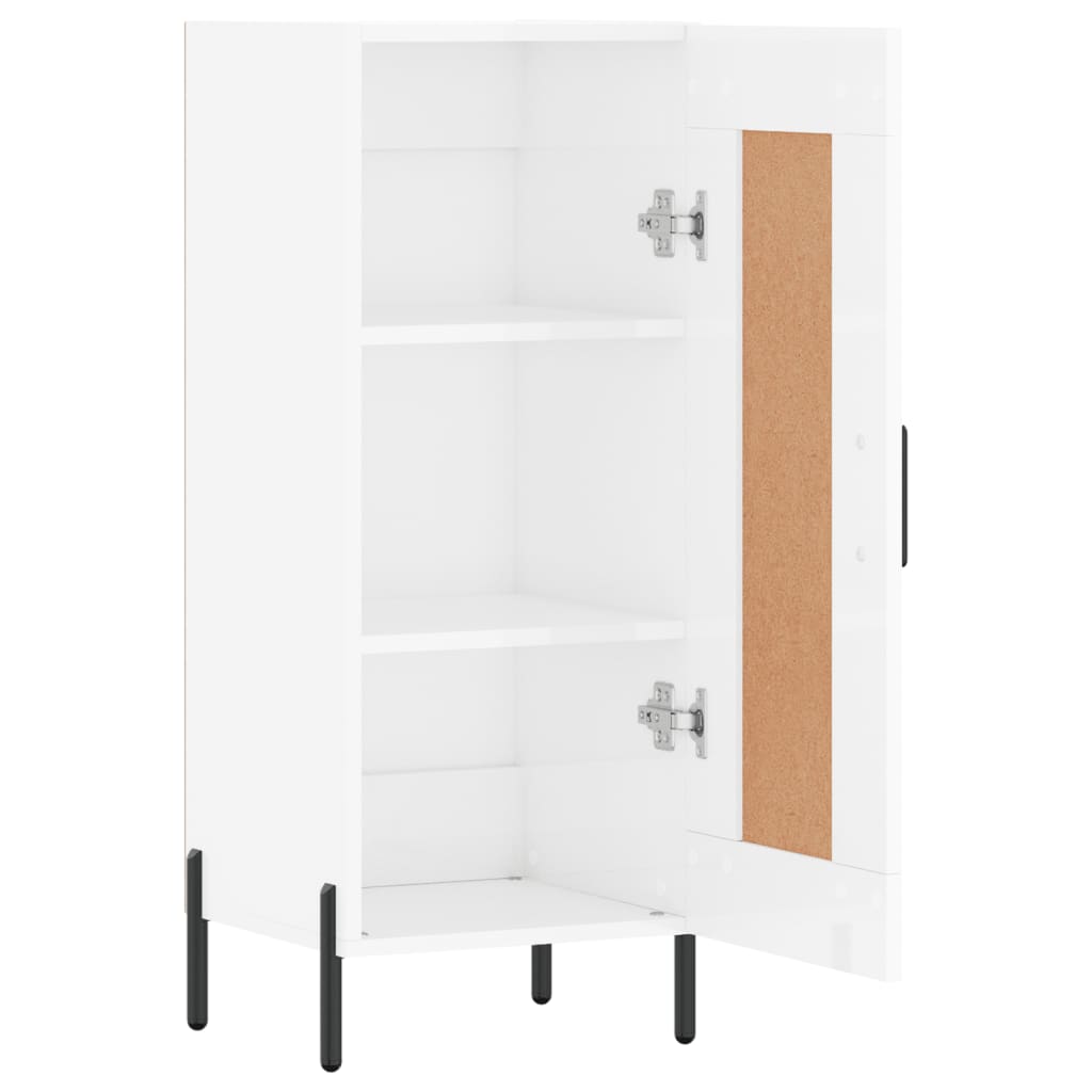 Sideboard Hochglanz-Weiß 34,5x34x90 cm Holzwerkstoff