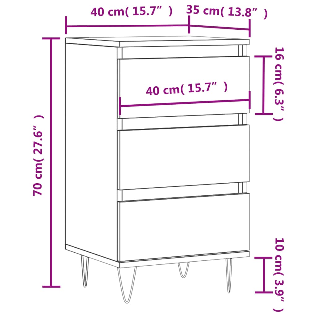 Sideboard Sonoma-Eiche 40x35x70 cm Holzwerkstoff