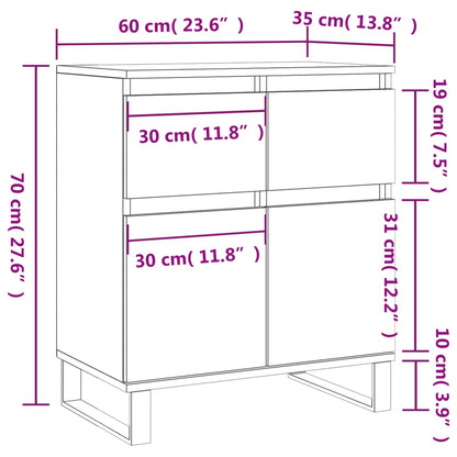 Sideboard Sonoma-Eiche 60x35x70 cm Holzwerkstoff