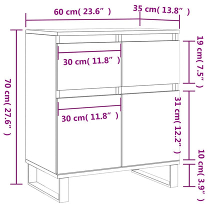 Sideboard Räuchereiche 60x35x70 cm Holzwerkstoff